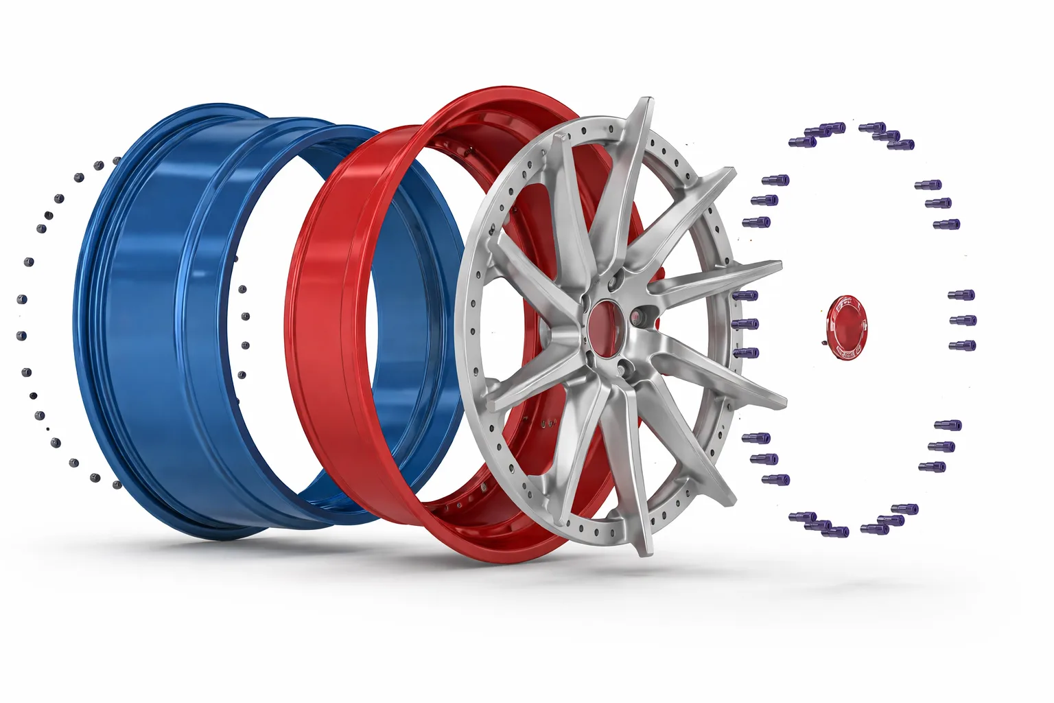 Three-Piece Wheels Three-Piece Forged Wheels – Ultimate Customization and Performance