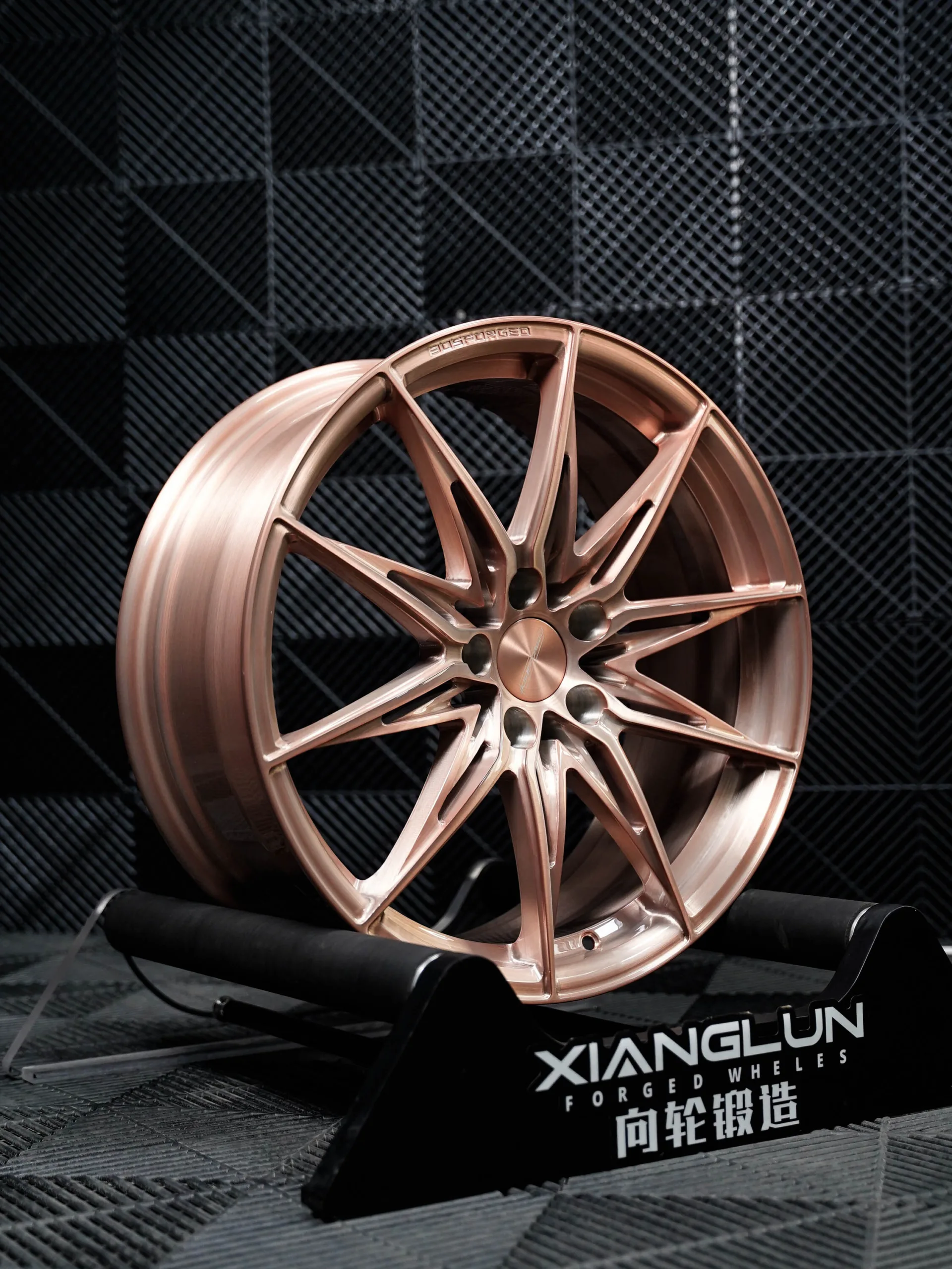 Brushed gold custom forged wheels