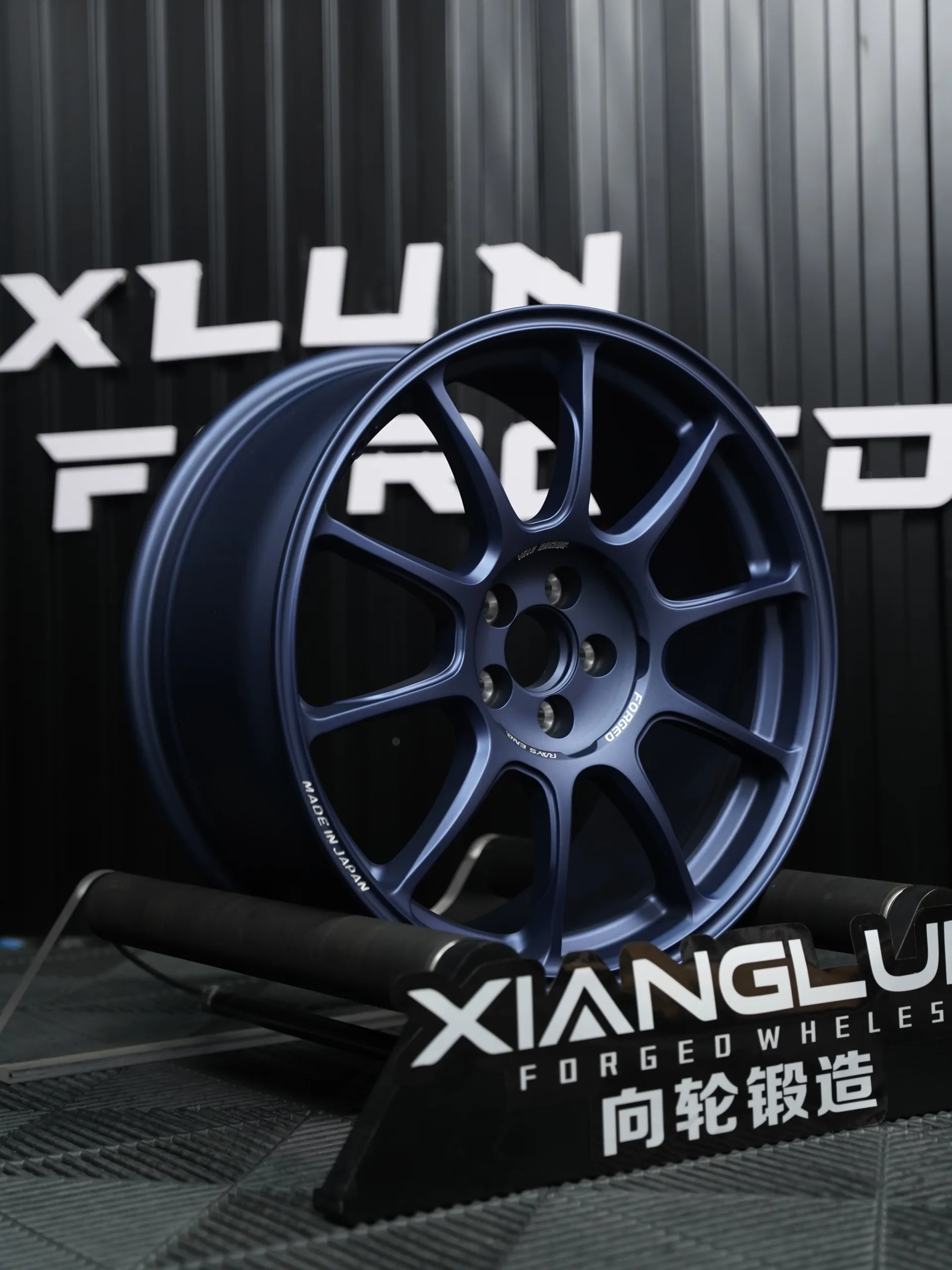 Custom Matte Blue Forged Racing Wheels