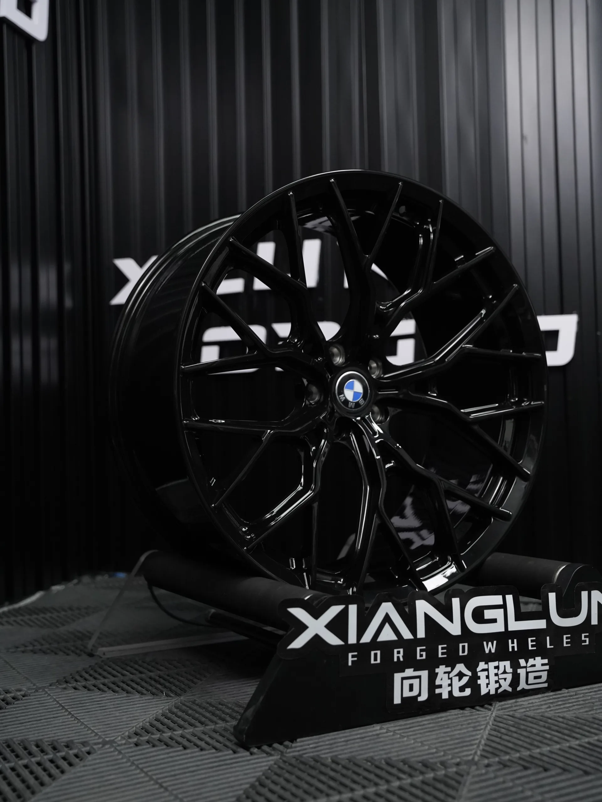BMW custom gloss black forged wheels