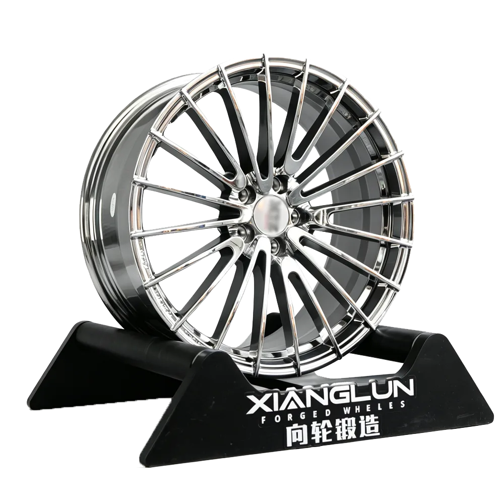 Chrome Multi Thin Spoke Forged Wheels Custom Monoblock Luxury Performance Rims
