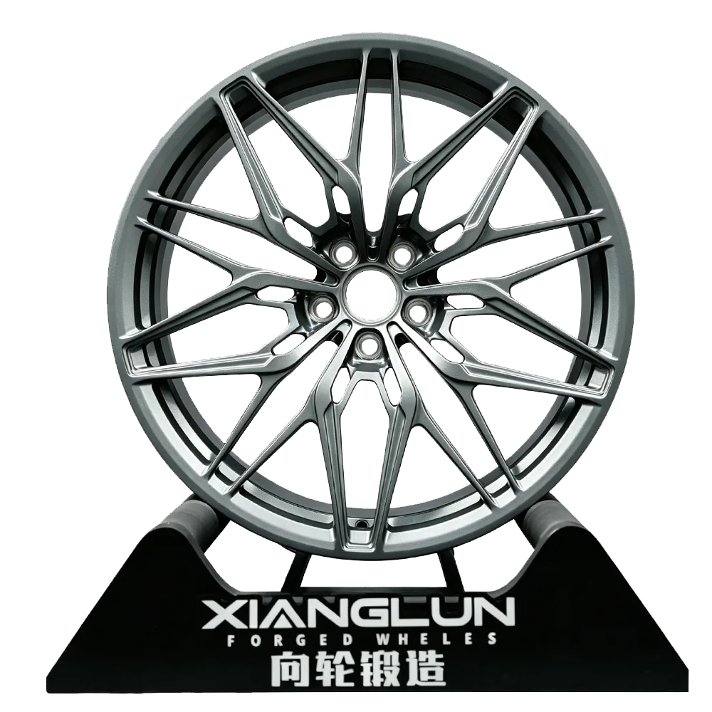 Matte Gunmetal Forged Wheels Custom Monoblock Performance Rims for Luxury and Sports Cars