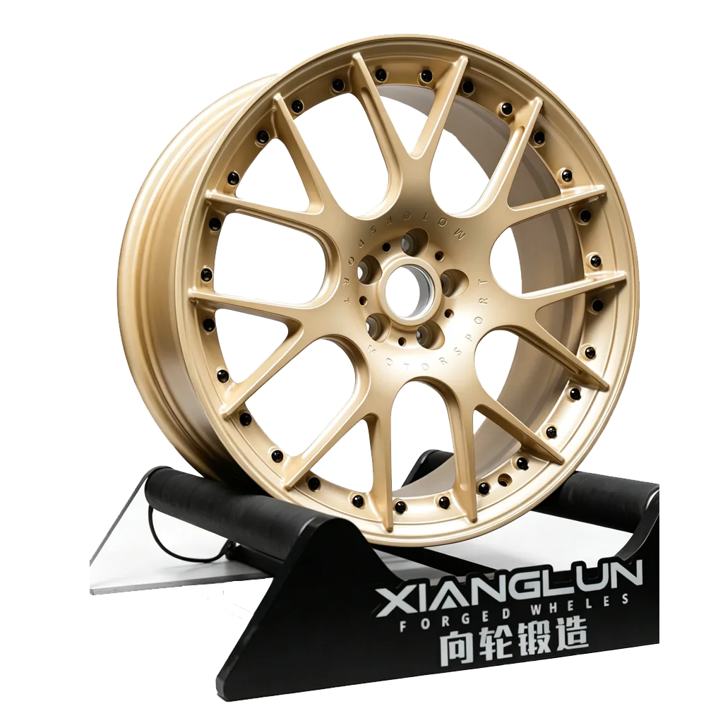 Matte Gold Mesh Forged Wheels for BMW Mercedes Porsche Nissan