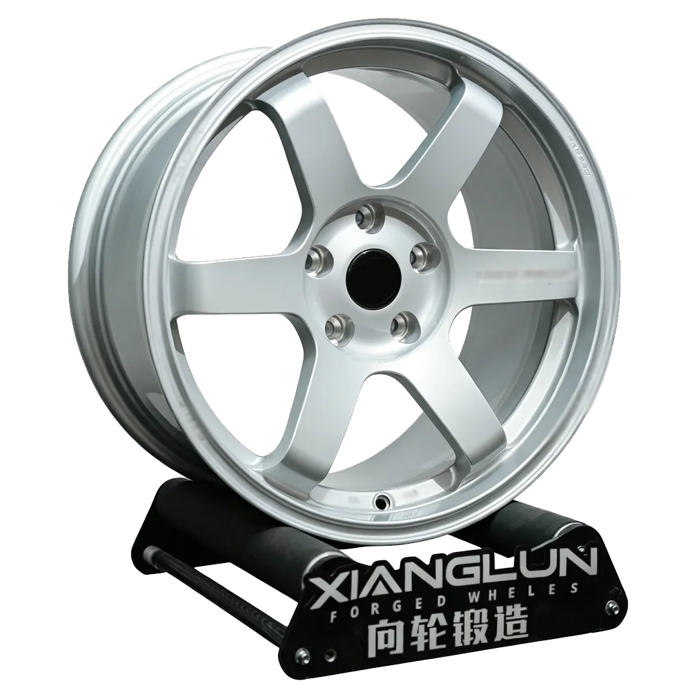 Bright Silver 6-Spoke Lightweight Alloy Wheel for Sports Cars