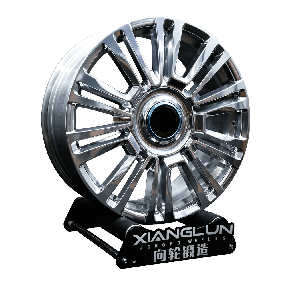 Polished Chrome Forged Wheels with Floating Center Caps | Multi-Spoke Luxury Rims for Toyota Land Cruiser, Sequoia & Lexus SUVs