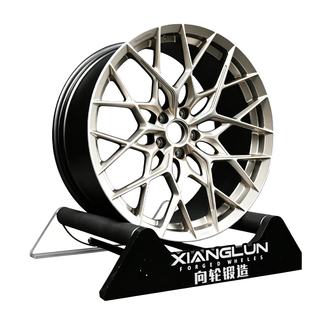 PMatte Bronze Multi-Spoke Forged Wheels | 1-Piece Custom Rims with Floating Cap for Sports Sedans, Coupes & Luxury Vehicles