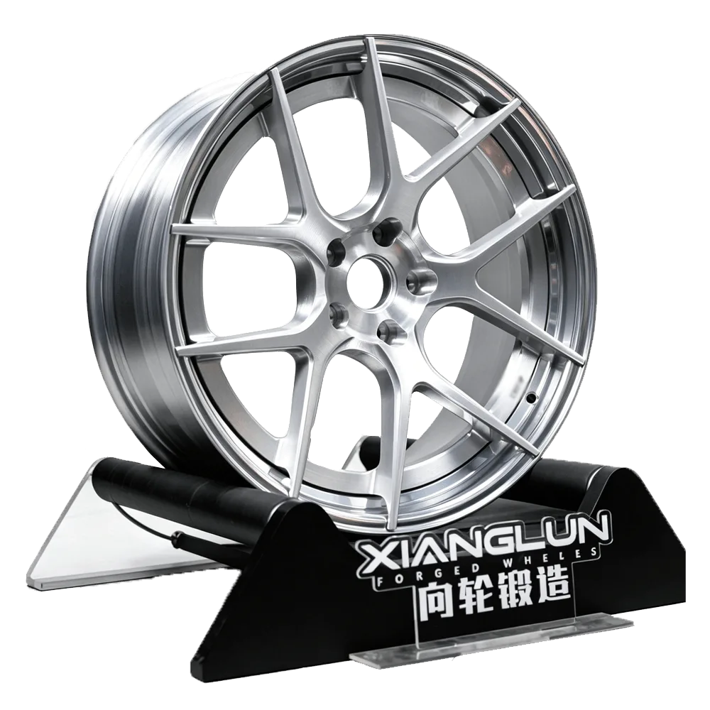 Dual Piece Forged Wheels Brushed Silver Multi-Spoke Design
