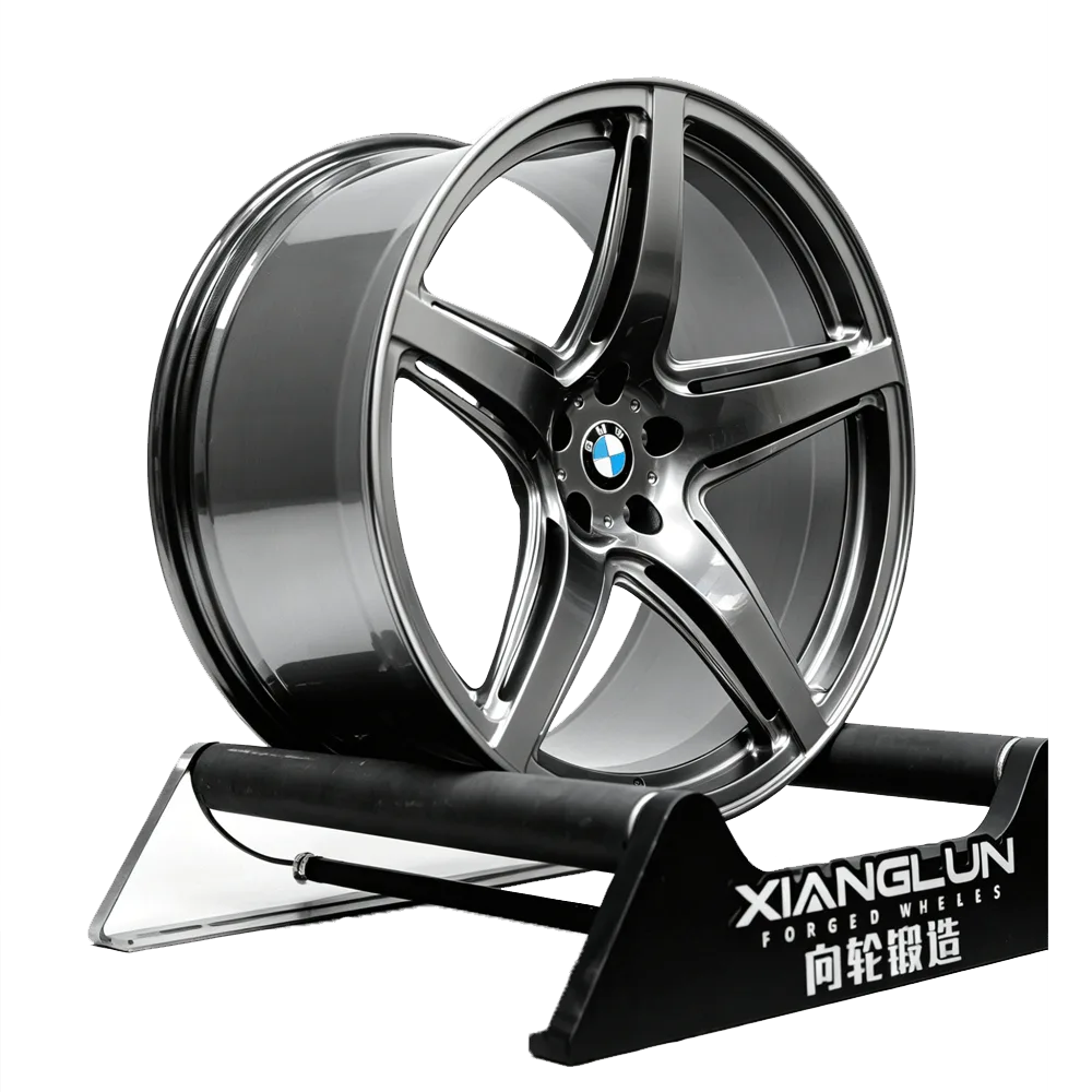 Gloss Black 5-Spoke Forged Wheels for Luxury Performance Cars
