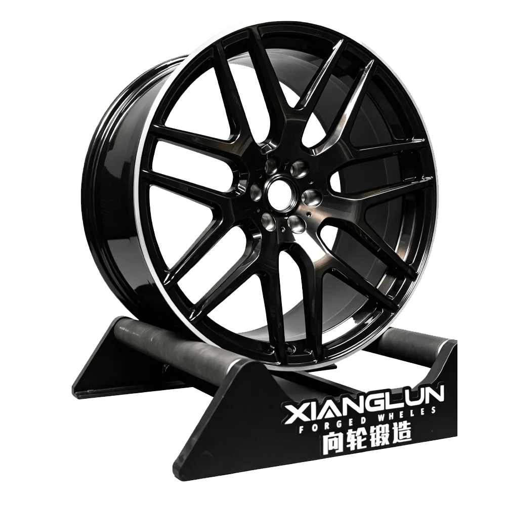 Brushed Black Forged Wheel with Machined Lip | Split 10-Spoke Monoblock Performance Rim