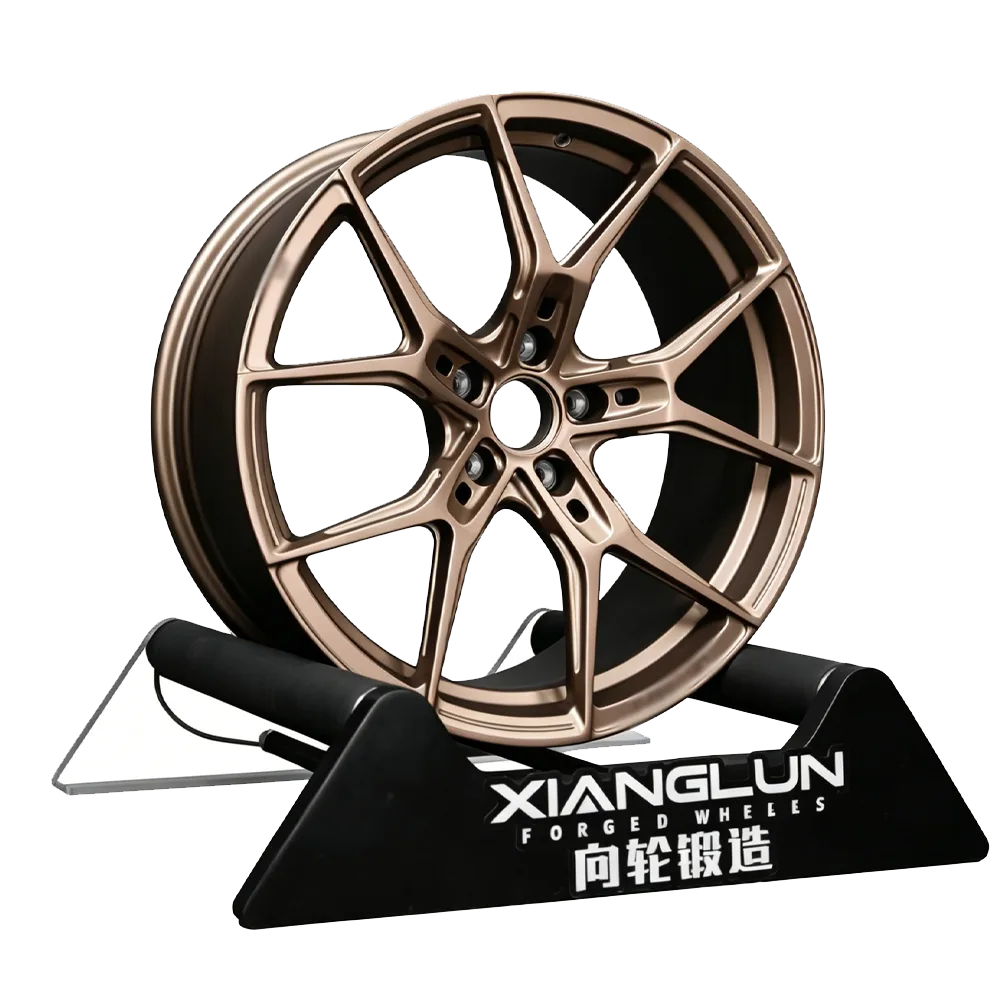 Custom Matte Bronze Forged Wheels Deep Concave 5-Spoke Design for BMW Audi Mercedes Porsche Tesla