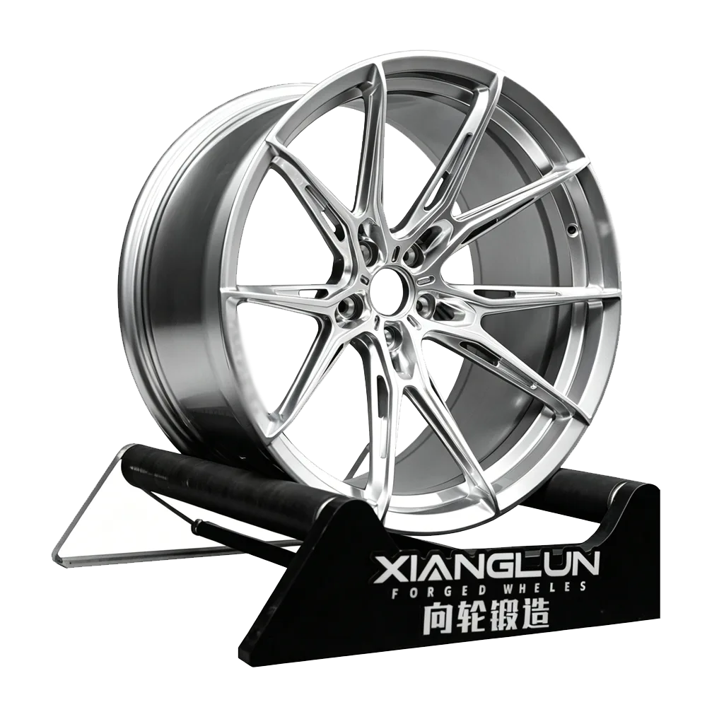 Custom Silver Forged Wheels Deep Concave Split-Spoke Design for BMW Audi Mercedes Porsche Tesla
