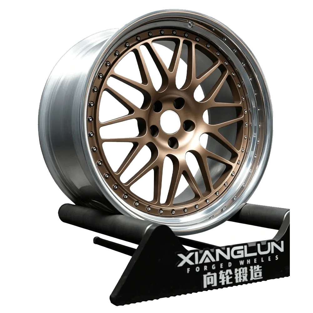 Dual Piece Forged Wheels Brushed Bronze Center Polished Lip