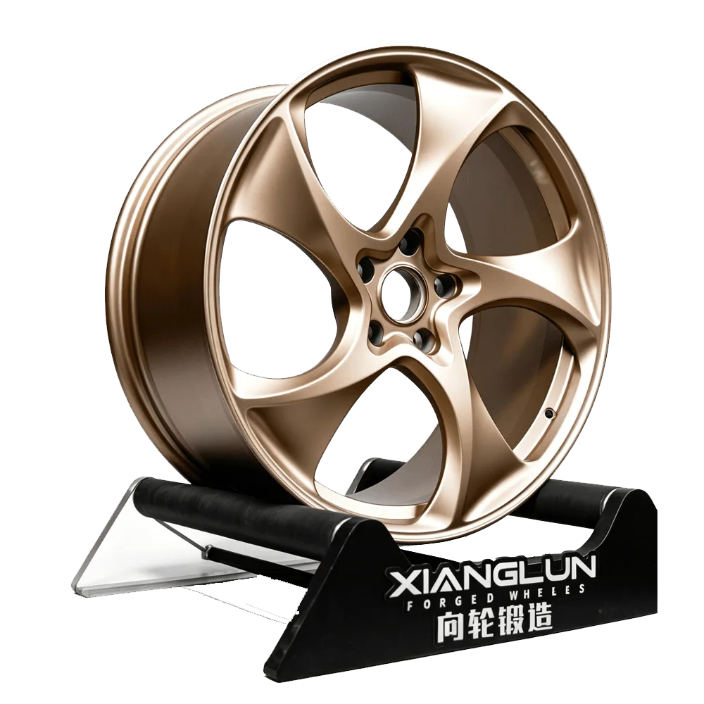 Custom Forged Monoblock 5-Spoke Deep Concave Wheels in Special Champagne Gold Finish
