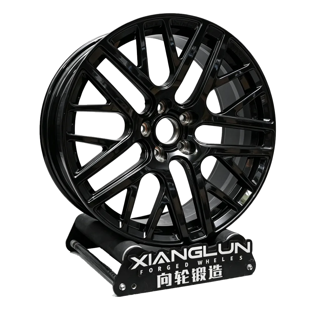 Gloss Black Branch Spoke Forged Wheels Custom Luxury Performance Monoblock Rims