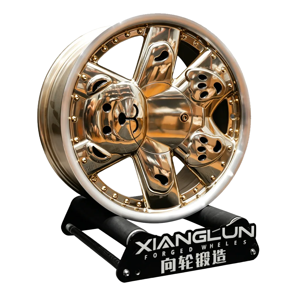 Polished Gold Teddy Bear Forged Wheels Custom Luxury Show Car Performance Rims
