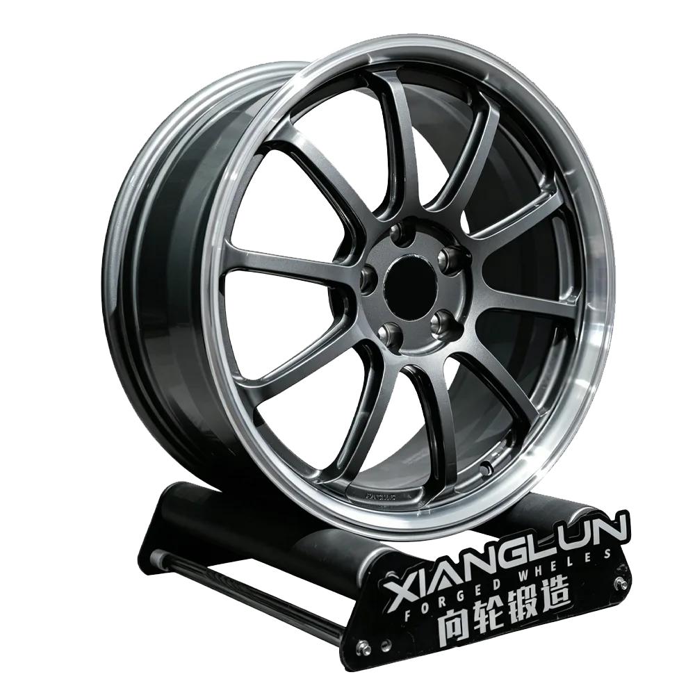 Gloss Gunmetal with Machined Lip Forged Wheels | Multi-Spoke Rims for Volkswagen, Audi & European Compact Cars