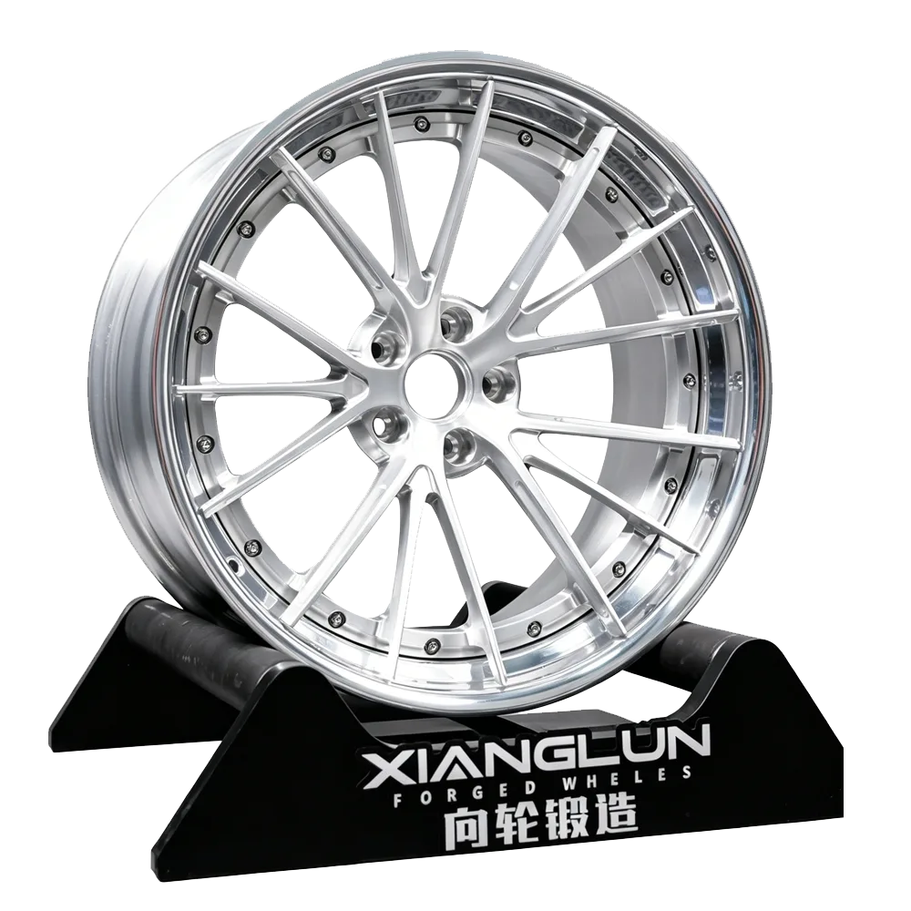 Custom 2-Piece Deep Concave Forged Wheels – Brushed Silver Center & Polished Lip – 6061-T6 Material