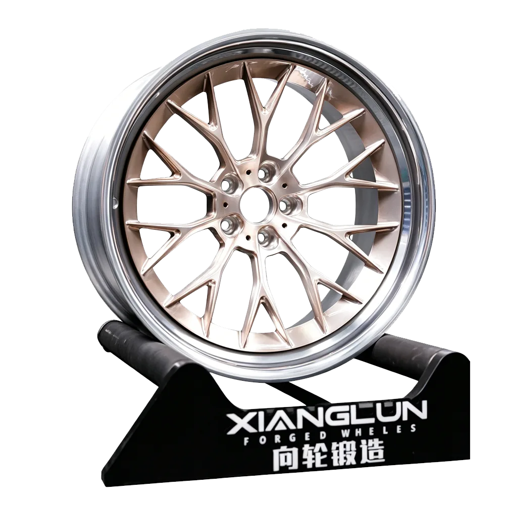 Custom 2-Piece Forged Wheels – Brushed Rose Gold Center & Polished Lip – 6061-T6 Material