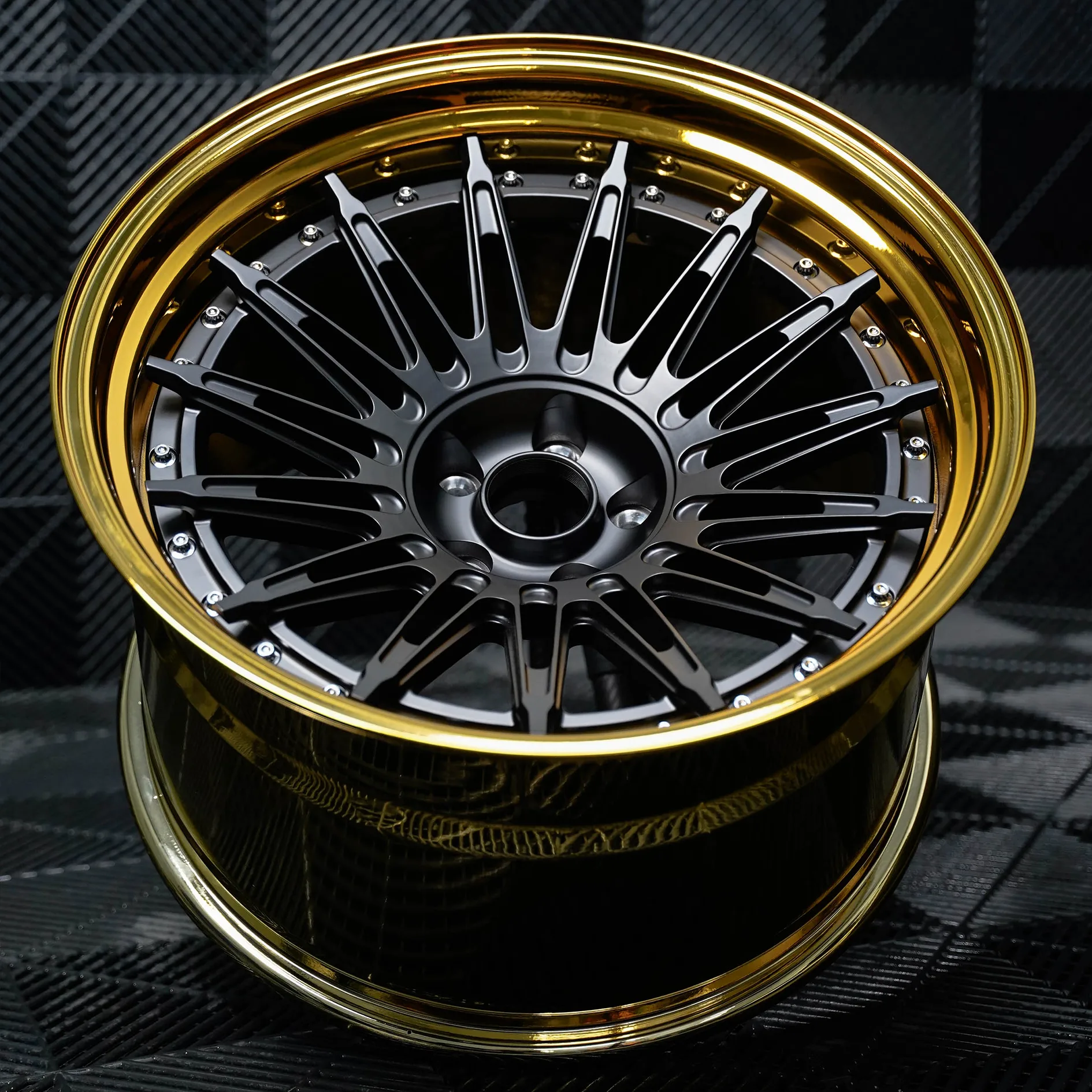 Polished Gold Matte Black Center 5