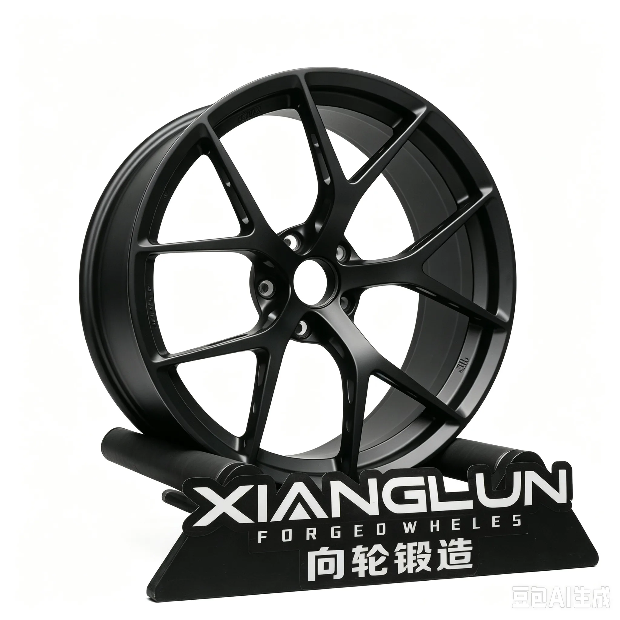 Matte Black Hollow 5-Spoke 1-Piece Custom Forged Wheels, Racing Sport Rims for Sports Cars & Performance Sedans Modification